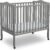 Delta Children Folding Portable Mini Baby Crib with 1.5-inch Mattress – Greenguard Gold Certified, Grey