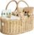 BEBE BASK Premium Baby Diaper Caddy Organizer – Handmade & Award-Winning Scalloped Rattan Basket – Luxury Diaper Caddy Basket – Elegant Scalloped Edge (Natural)