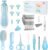 OTTOLIVES Baby Healthcare and Grooming Kit, 24 in 1 Baby Electric Nail Trimmer Set Newborn Nursery Health Care Set for Newborn Infant Toddlers Baby Boys Girls Kids Haircut Tools (0-3 Years+) (Blue)
