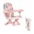 Dream On Me Munch N Go Booster Seat for Babies 6–36 Months, 3-in-1 Feeding, Floor & Table Seat, Adjustable 4 Heights, Lightweight Portable Design, 3-Point Safety Harness, Easy to Fold & Carry- Pink