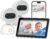 Simsky Split Screen Video Baby Monitor with 2 Cameras, Dual 4MP Cameras with 6X Zoom, 7″ UHD Touch Screen Portable Audio Baby Monitor, App Remote Access 32GB Local Storage