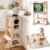 4-in-1 Toddler Kitchen Step Stool, Foldable Learning Standing Tower with Blackboard, Wooden Kitchen Stool Helper for Kids, 1-3 Year Old Boy Girl Gifts