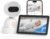 Simsky Split Screen Video Baby Monitor with 2 Cameras, Dual 4MP Cameras with 6X Zoom, 7″ UHD Touch Screen Portable Audio Baby Monitor, App Remote Access 32GB Local Storage