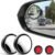 LivTee 2PCS Round Blind Spot Mirror, HD Glass and ABS Housing Convex Wide Angle Rearview Mirror with Adjustable Stick for Universal Car, Black
