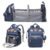 Jeryswet Baby Diaper Bags with Changing Station, Waterproof Large Capacity Diaper Bag Backpack for Moms Dads with USB Charging Port and Stroller Straps, Baby Shower Gifts, Blue