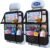 Car Backseat Organizer with Table Tray(2-Pack) 9 Storage Pockets Backseat Car Organizer and storage with Tablet Holder, Kick Mats Back Seat Cover for Kids family Road Trip Essentials Travel