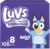 Luvs Size 8 Baby Diapers, Platinum Protection Bluey Diapers for Day & Night,Size 8, 108 Count
