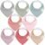 KeaBabies 8-Pack Organic Baby Bandana Bibs for Girls – Super Absorbent Triangle Baby Bibs for Drooling and Teething Infant, 100% Cotton Extra Soft for Newborn, Infant 0-36 Months (Muted Pastel)