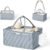 Baby Boy Essentials Diaper Caddy Organizer – Portable Storage Basket with Shoulder Strap & Stroller Hooks, Splashproof Quilted Nursery & Car Tote, Baby Gifts for Baby Shower, Classic Blue
