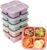 6 Pack Snack Containers, 4 Compartment Snack Box Containers Bento Box, Reusable Meal Prep Lunch Containers for Adults Kids Toddler, Divided Food Containers for Travel Work School
