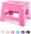 Dyforce Folding Step Stool 9 Inch, Kids Step Stool, Heavy Duty Step Stools for Adults, Compact Foot Stools, Light-Weight Toddler Step Stools for Kitchen, Bathroom, Holds Up to 300 lbs (Pink)