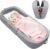REAWUL Foldable Toddler Travel Bed, Portable Folding Floor Bed with Washable Cover,Soft and Safe Foam Crib,Grey
