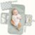 Tiny Twinkle Portable Diaper Changing Pad | Waterproof, Wipeable & Compact Baby Changing Pad for Travel | Smart Wipes Pocket & Organized Storage| Newborn Shower Gift (Sage Checkers)