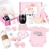 Baby Gift Set, Baby Girl Gifts, New Mom Gifts for Women, New Parents Gifts for Couples w/New Mom and Dad Tumbler Newborn Essentials for Gender Reveal, Baby Shower Pregnancy Gifts for First Time Moms
