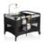 Pack and Play with Changing Table & Carry Bag, 4-in-1 Portable Crib Playpen for Newborn to Toddler, ASTM Certified Foldable Travel Crib with Bassinet(A-Black)