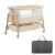 Evolur Lullaby Portable Bassinet with Wheels, Adjustable Bedside Sleeper, Breathable Mesh Sides, Large Storage Basket, Easy Fold, and Travel Bag Included, Perfect for Newborns & Infants – Biege
