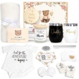 New Mom Gifts for Women, Luxury Pregnancy Gift for New Parents Gender Reveal Gifts Baby Gift Sets w/Mom and Dad Tumbler Newborn Essentials for First Time Moms, Expecting Parents to Be, Baby Shower…