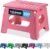 Handy Laundry Folding Lightweight Step Stool – Sturdy Enough to Support Adults and Safe Enough for Kids – Opens Easy with One Flip – Great for Kitchen, Bathroom or Bedroom (Pink – 9 Inch)