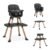 Dream On Me Luna 4-in-1 Convertible High Chair – Transforms into a Booster & Toddler Seat, Then into a Toddler Chair & Table, 5-Point Safety Harness, Adjustable Tray, Anti-Skid Padded Feet – Black