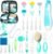 Baby Healthcare and Grooming Kit, 28 in 1 Portable Baby Essentials Kit Electric Nail Trimmer Set with Gas Relief Hair Brush Comb Nasal Aspirator for Newborn Boys Girls (Green)