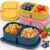 3 Pack Reusable Silicone Snack Containers with Lids, Meal Prep Containers 2 Compartments, Portable Silicone Food Storage Box for Picnic, Lunch, Office (3)