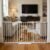 57.5-62″ Extra Wide Baby Gate for Doorways,30″ Tall Double Lock Mechanism Metal Dog Gate Pressure Mount，Automatic Closing Child Safety Gate,White