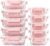 C CREST [10 Pack] Glass Meal Prep Containers, Food Storage Containers with Lids Airtight, Glass Lunch Boxes, Microwave, Oven, Freezer and Dishwasher Safe