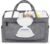 Diaper Caddy with Wipe Dispenser One-Handed Access, Premium Diaper Organizer, Portable Car Organizer Nursery Basket for Newborn Essentials, Baby Registry Must Haves for Boys & Girls,Grey