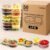 50 Sets Reusable snack containers with lids, Disposable Double Compartment Plastic Container for Sauce Snack,Condiment Container with Lid