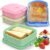 4 Pack Sandwich Containers, Reusable Snack Containers & Sandwich Box for Breakfast, Leak-Proof Lunch Containers Sandwich Bags for Picnic, Office, Travel