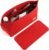 Doxo Purse Organizer Insert Handbag & Tote Felt Bag Fits L Neverfull GM & Base Shaper 2pc Set (X-Large, Red-Combination)