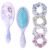 Frozen Princess Elsa Hair Accessory 5 Pcs Set – 1 Regular 9 inch Frozen Hairbrush & 4 Frozen Scrunchies – Detangling Brush & Elastic Hair Ties Ropes for Girls, Ages 3+