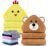 Cute Castle 2 Pack Hooded Baby Towel Rayon Made from Bamboo with 8 Washcloths – Soft Bath Towel for Bathtub for Babie, Newborn, Infant, Natural Baby Stuff Towel (Bear and Chicken)