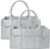 Cute Castle 2 Pack Diaper Caddy Organizer – Portable Baby Caddy Organizer with Handle, Nursery Storage Bin and Car Organizer for Girls, Boys – Baby Gift Basket – Grey